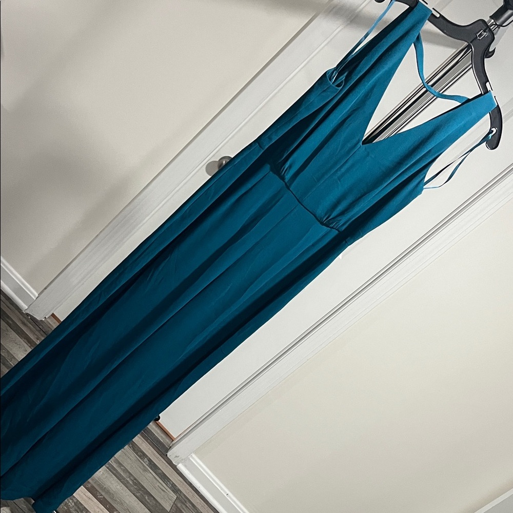 BCBGMaxAzria Teal Wide Leg Jumpsuit